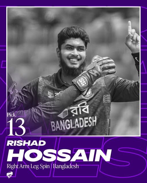 বিগ ব্যাশে আবারও হোবার্ট হারিকেনসে রিশাদ হোসেন